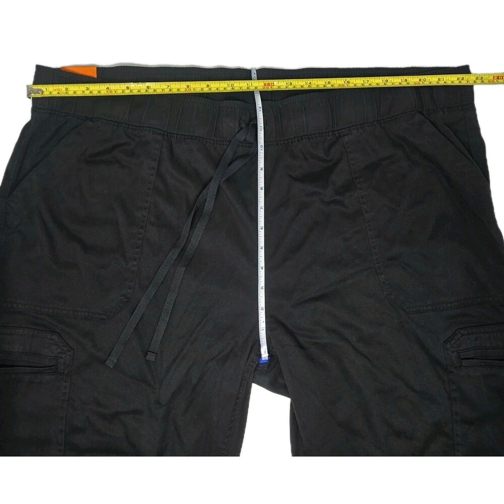 Buffalo Womens Pull-on Tencel Cargo Pant Black Size XXL Wide Waistband Tie Waist - Picture 9 of 10